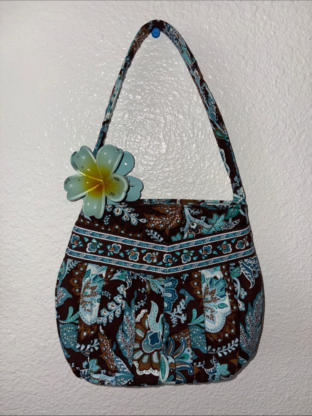 Vera Bradley Java Blue Quilted Small Shoulder Bag